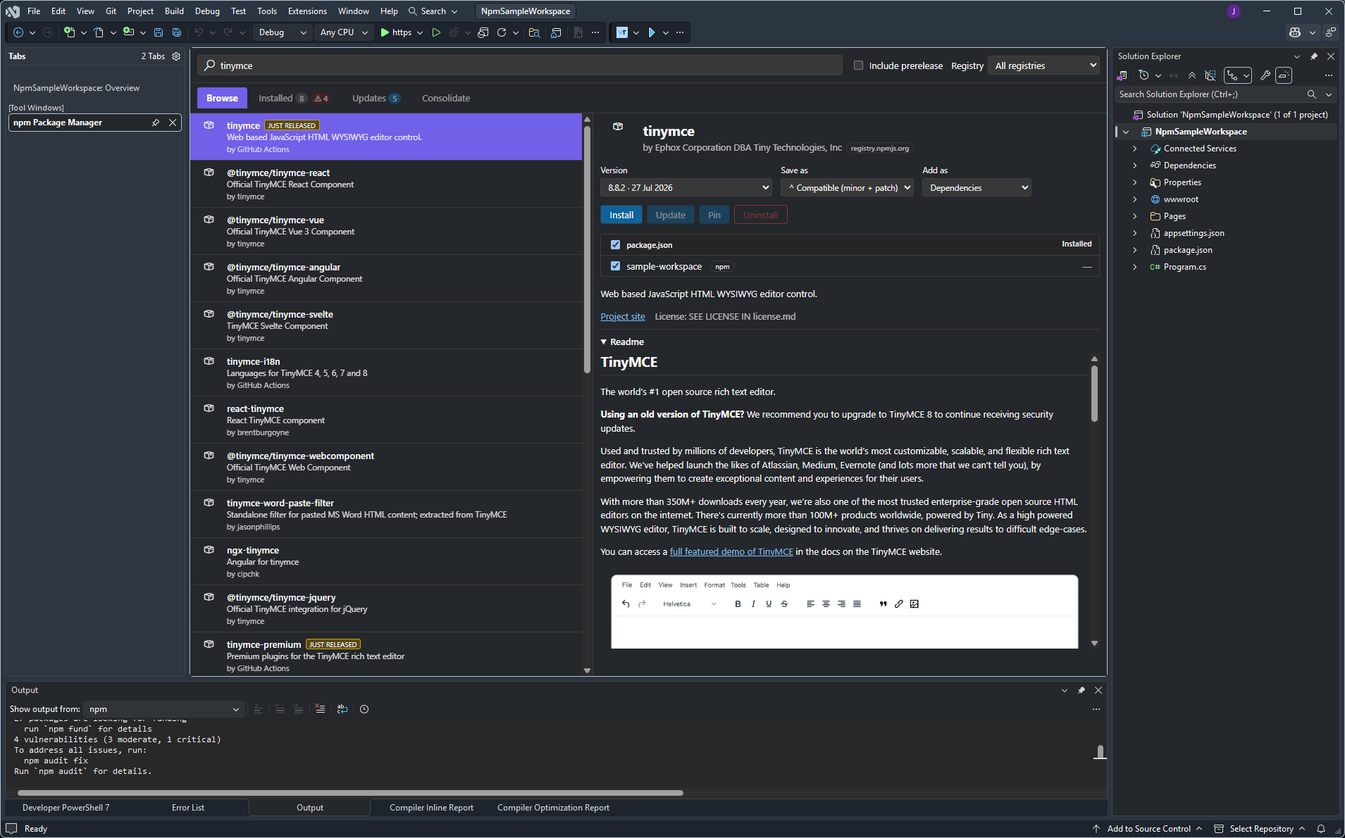 Browse tab in Visual Studio